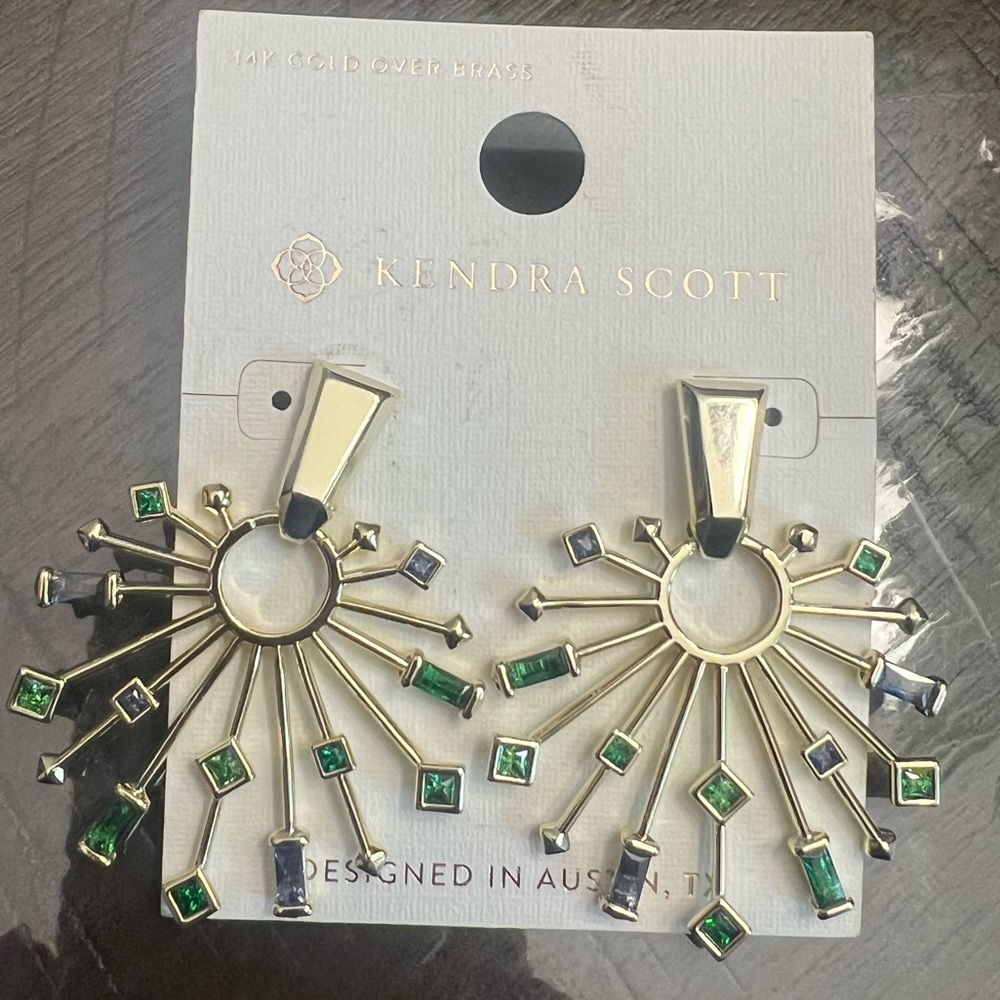 Kendra Scott Jessa Mix Crystal 14K Gold Over Brass Statement Earrings